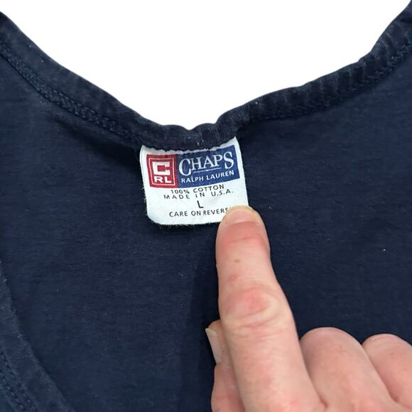 Vintage 90s Chaps Ralph Lauren Muscle Tee Tank Top USA / Men’s Large - - Picture 4 of 4